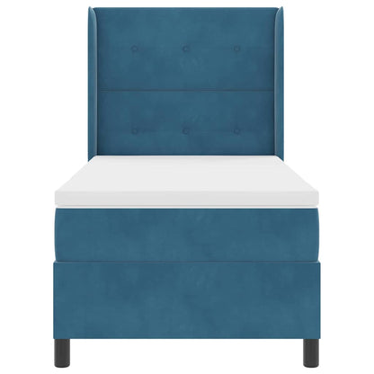 Letto a molle con testiera Blu 80 x 200 cm Velluto | homemem39