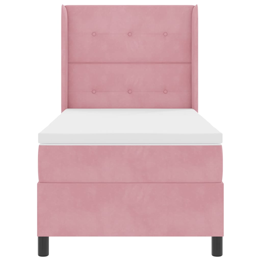 Letto a molle con testiera Rosa 80 x 200 cm Velluto | homemem39