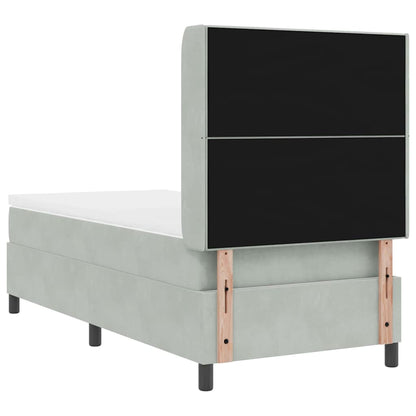 Letto a molle con testiera Grigio chiaro 90 x 190 cm Velluto | homemem39