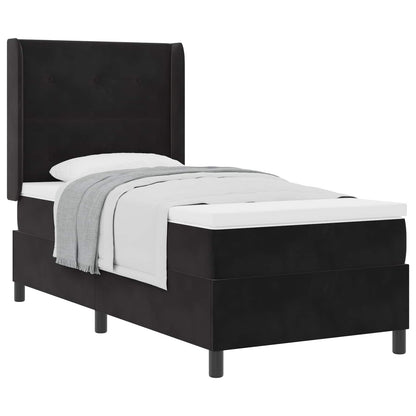 Letto a molle con testiera Nero 90 x 190 cm Velluto | homemem39