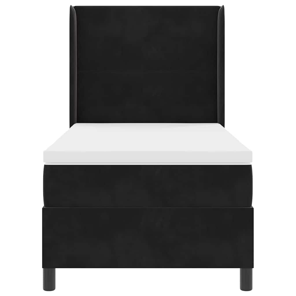 Letto a molle con testiera Nero 90 x 190 cm Velluto | homemem39