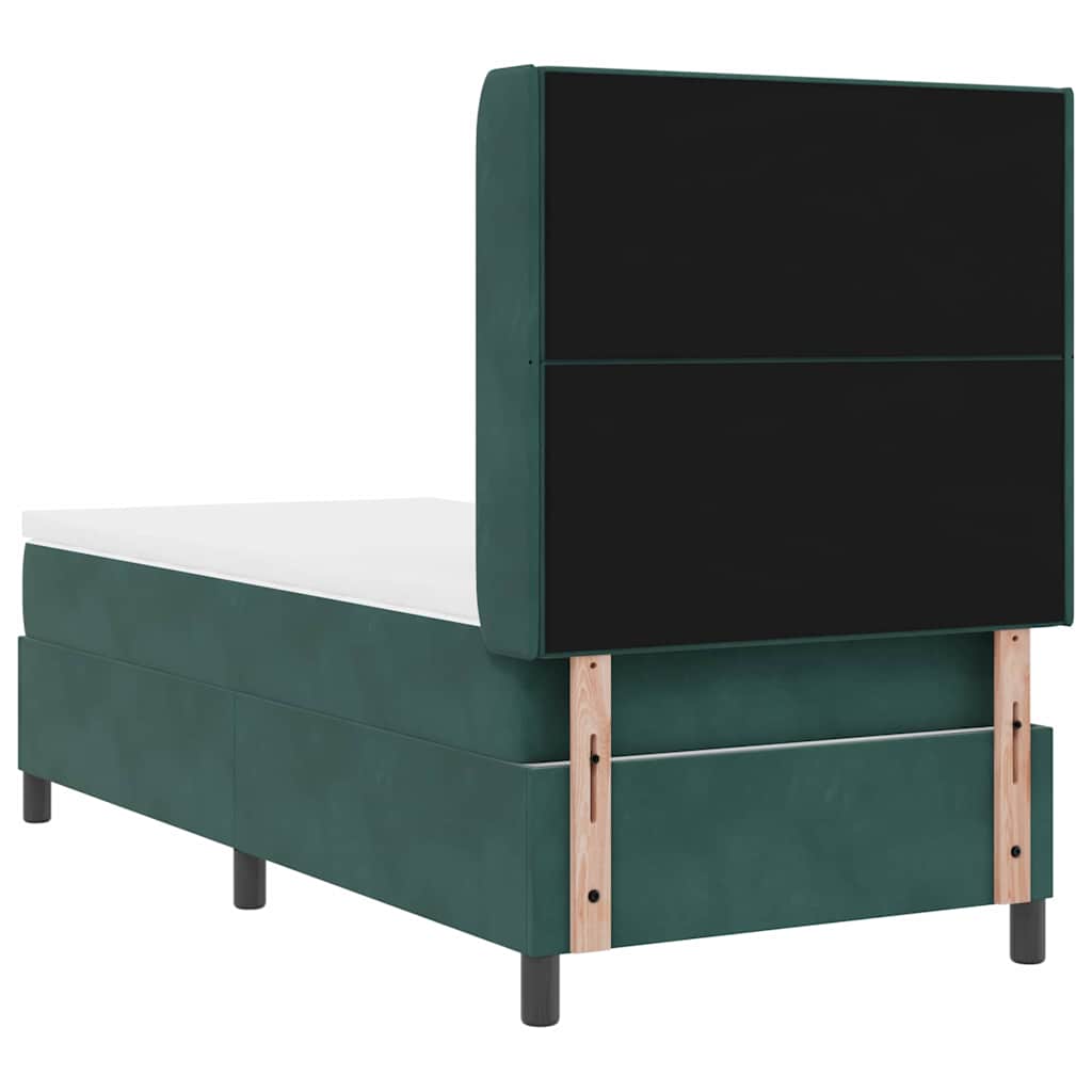 Letto a molle con testiera Verde Scuro 90 x 190 cm Velluto | homemem39
