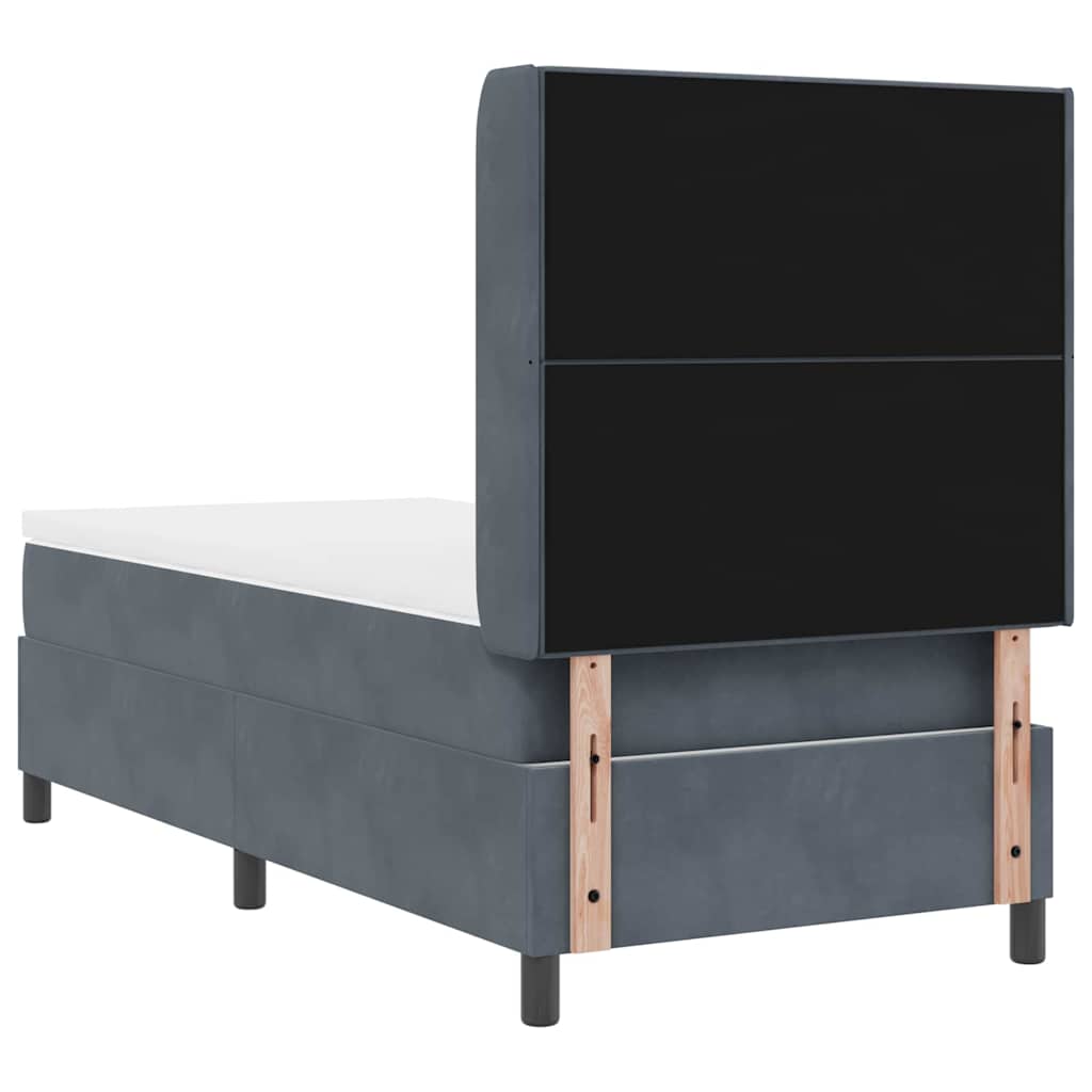 Letto a molle con testiera Grigio scuro 90 x 200 cm Velluto | homemem39