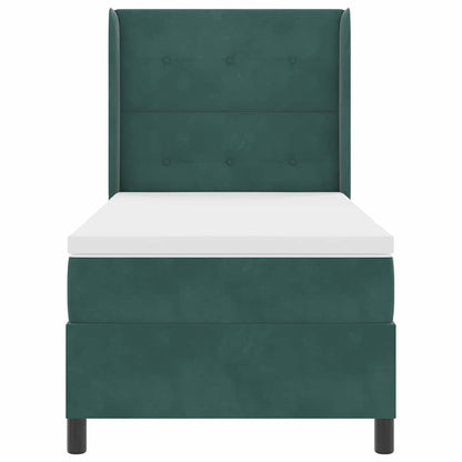 Letto a molle con testiera Verde Scuro 100 x 200 cm Velluto | homemem39