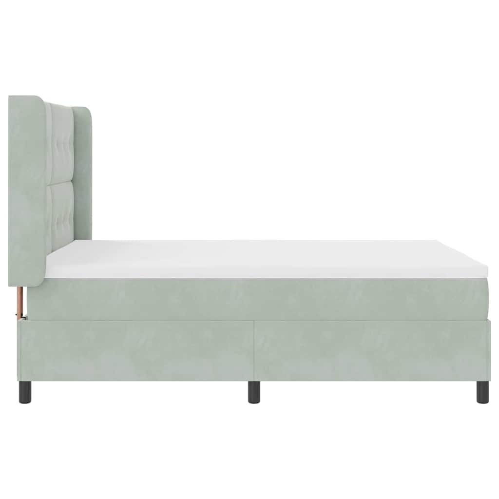 Letto a molle con testiera Grigio chiaro 140 x 200 cm Velluto | homemem39