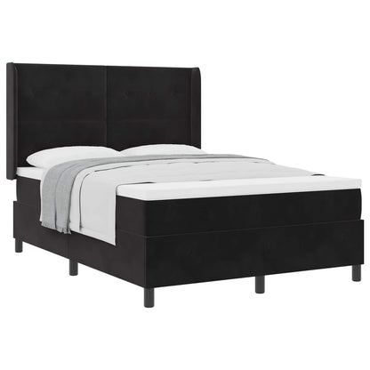 Letto a molle con testiera Nero 140 x 200 cm Velluto | homemem39