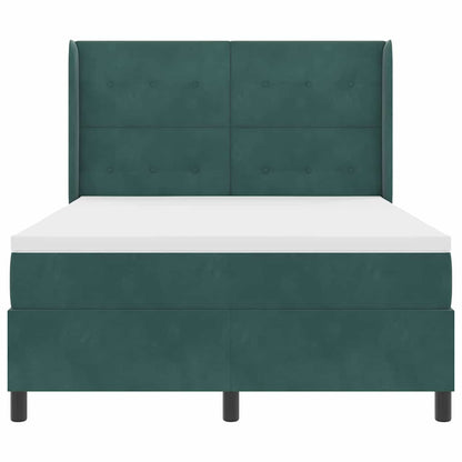 Letto a molle con testiera Verde Scuro 140 x 200 cm Velluto | homemem39