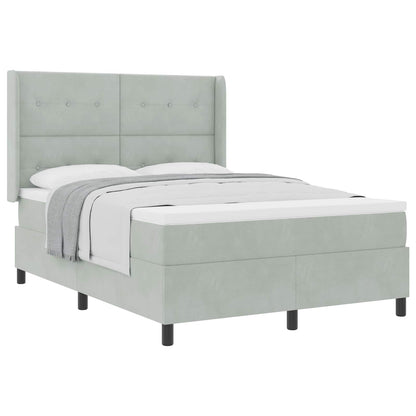 Letto a molle con testiera Grigio chiaro 160 x 200 cm Velluto | homemem39