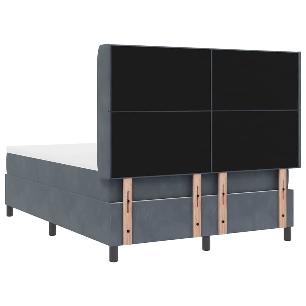 Letto a molle con testiera Grigio scuro 160 x 200 cm Velluto | homemem39