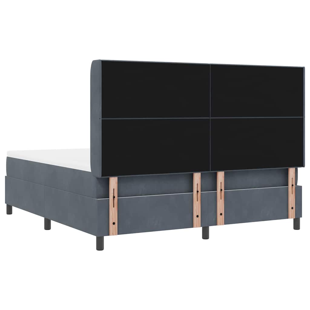 Letto a molle con testiera Grigio scuro 180 x 200 cm Velluto | homemem39