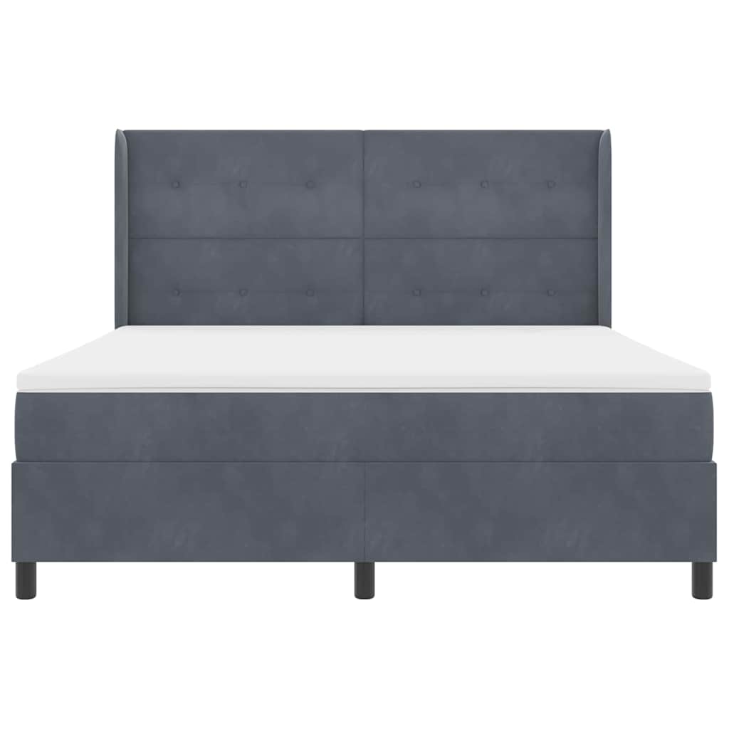Letto a molle con testiera Grigio scuro 180 x 200 cm Velluto | homemem39