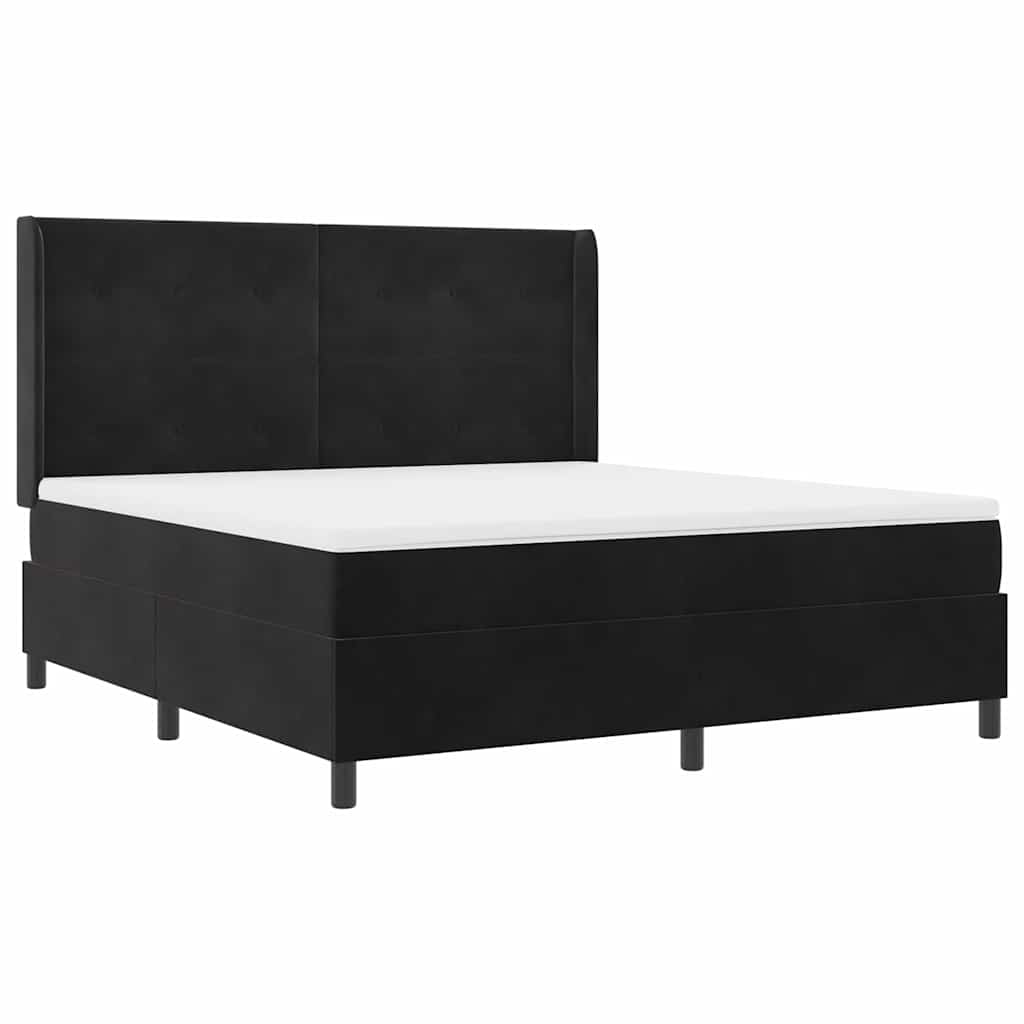 Letto a molle con testiera Nero 180 x 200 cm Velluto | homemem39