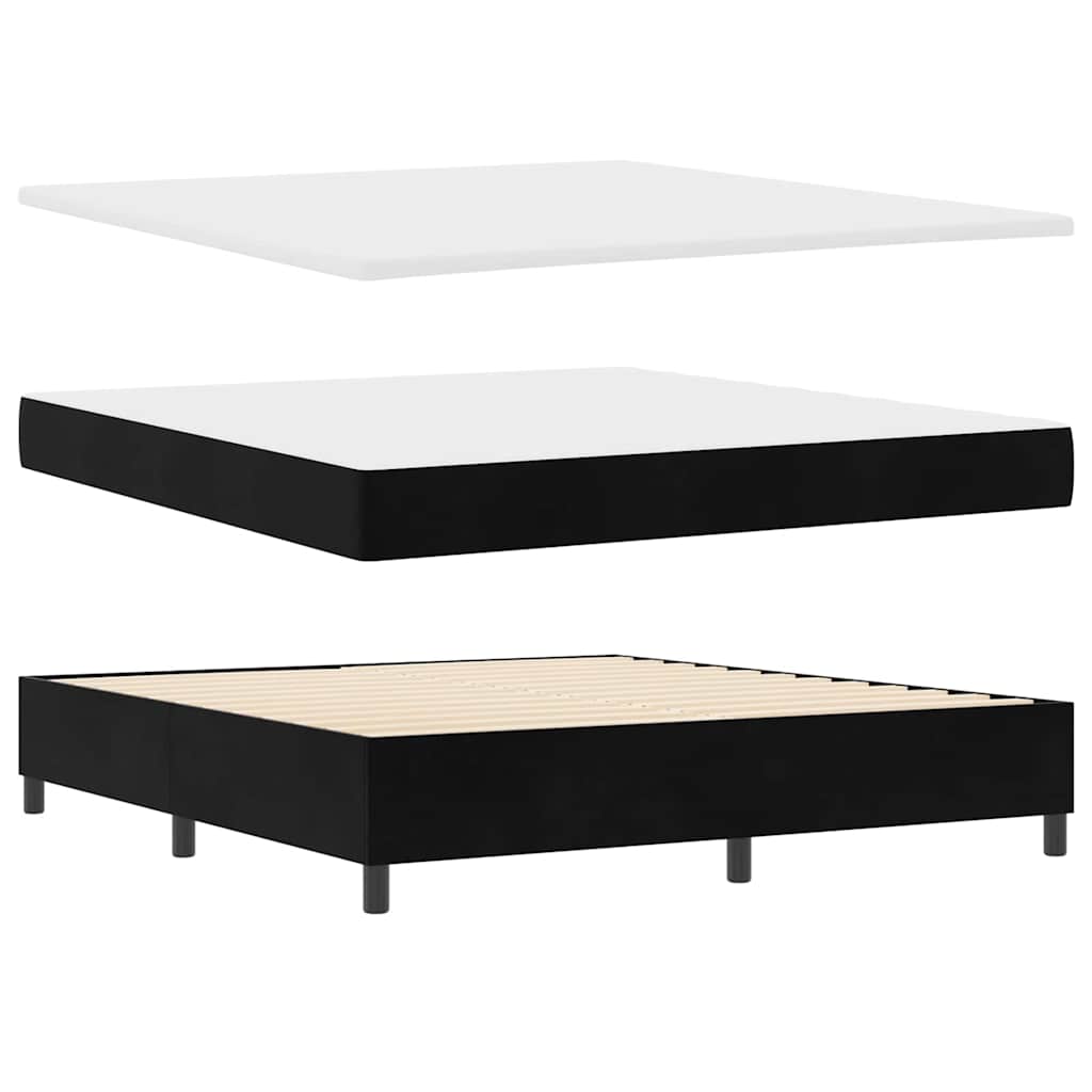 Letto a molle con testiera Nero 180 x 200 cm Velluto | homemem39