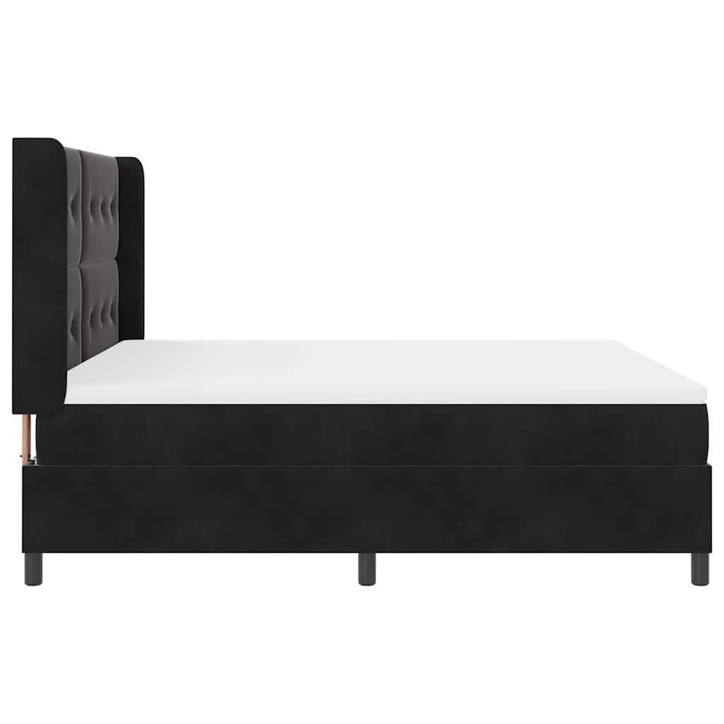 Letto a molle con testiera Nero 180 x 200 cm Velluto | homemem39