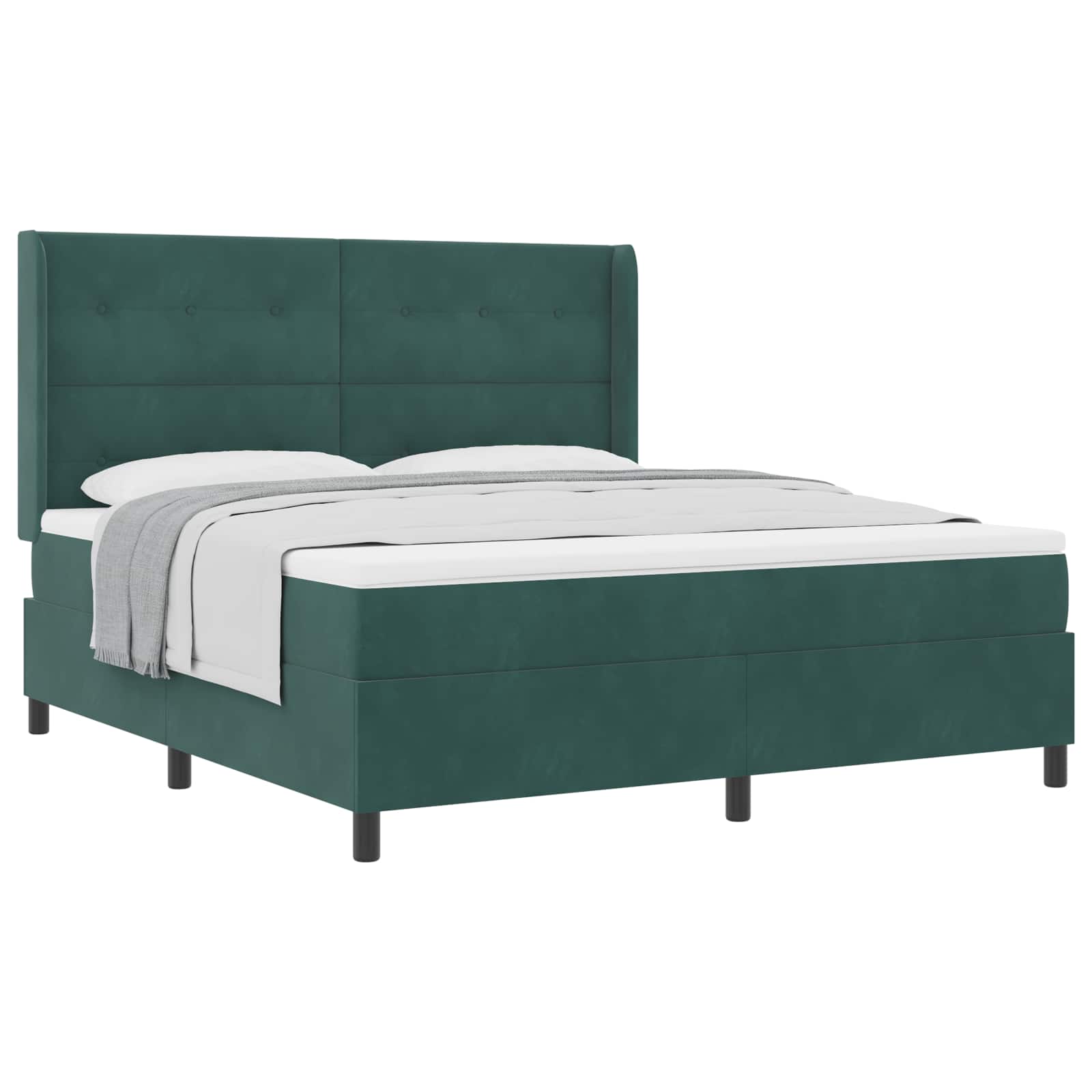 Letto a molle con testiera Verde Scuro 180 x 200 cm Velluto | homemem39