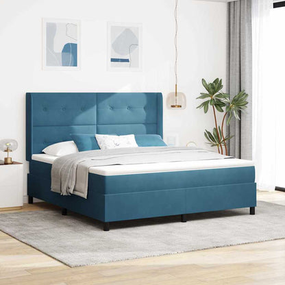 Letto a molle con testiera Blu 180 x 200 cm Velluto | homemem39