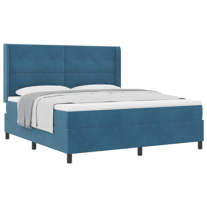 Letto a molle con testiera Blu 180 x 200 cm Velluto | homemem39