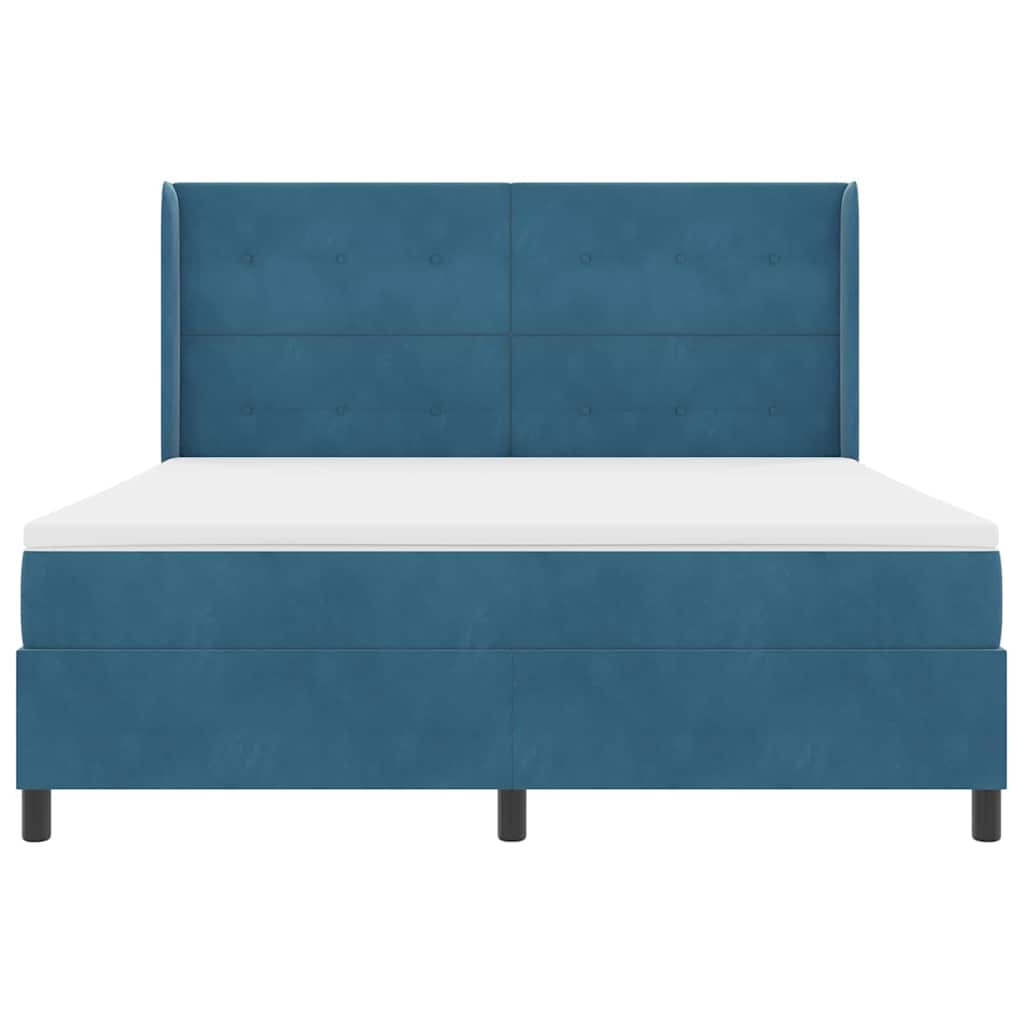 Letto a molle con testiera Blu 180 x 200 cm Velluto | homemem39