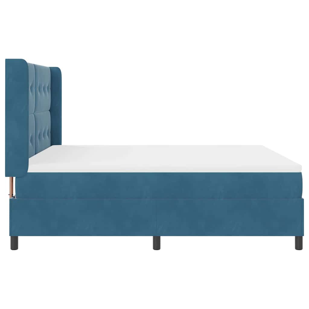 Letto a molle con testiera Blu 180 x 200 cm Velluto | homemem39