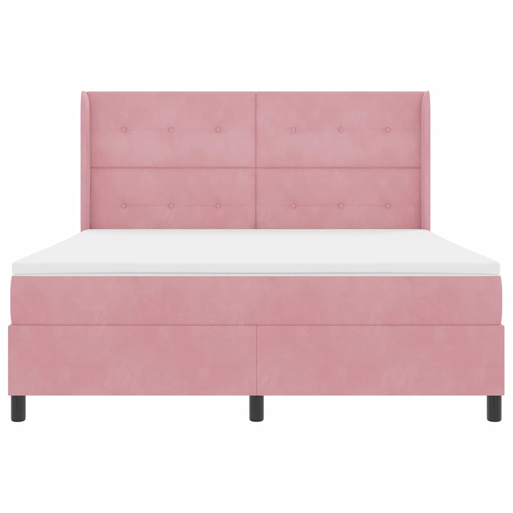 Letto a molle con testiera Rosa 180 x 200 cm Velluto | homemem39