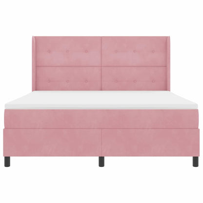 Letto a molle con testiera Rosa 180 x 200 cm Velluto | homemem39