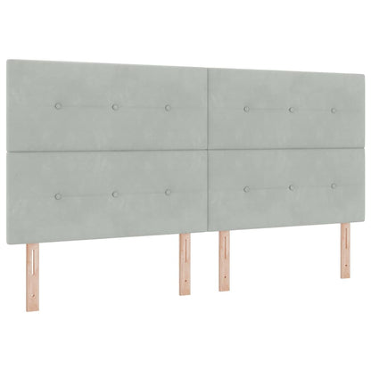 Letto a molle con testiera Grigio chiaro 200 x 200 cm Velluto | homemem39
