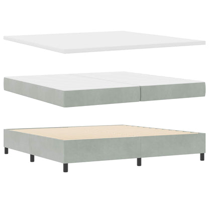 Letto a molle con testiera Grigio chiaro 200 x 200 cm Velluto | homemem39