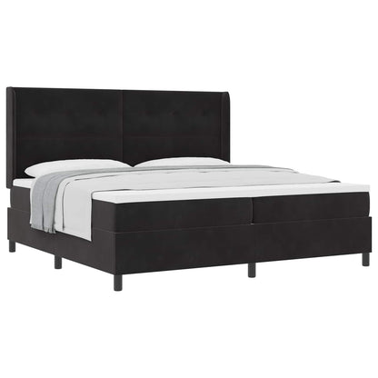 Letto a molle con testiera Nero 200 x 200 cm Velluto | homemem39