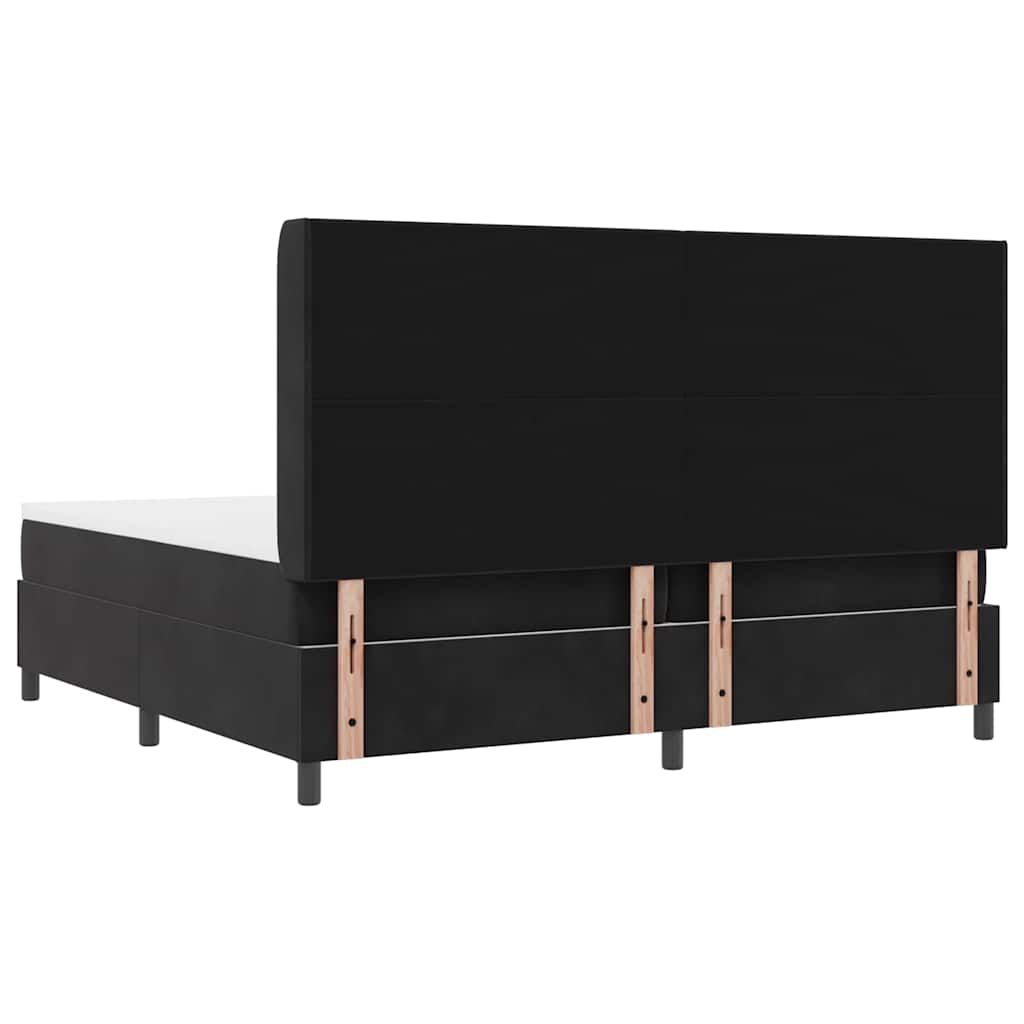 Letto a molle con testiera Nero 200 x 200 cm Velluto | homemem39