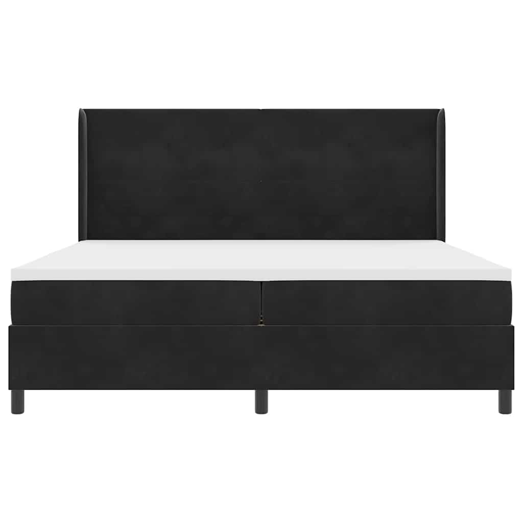 Letto a molle con testiera Nero 200 x 200 cm Velluto | homemem39