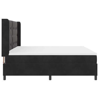 Letto a molle con testiera Nero 200 x 200 cm Velluto | homemem39