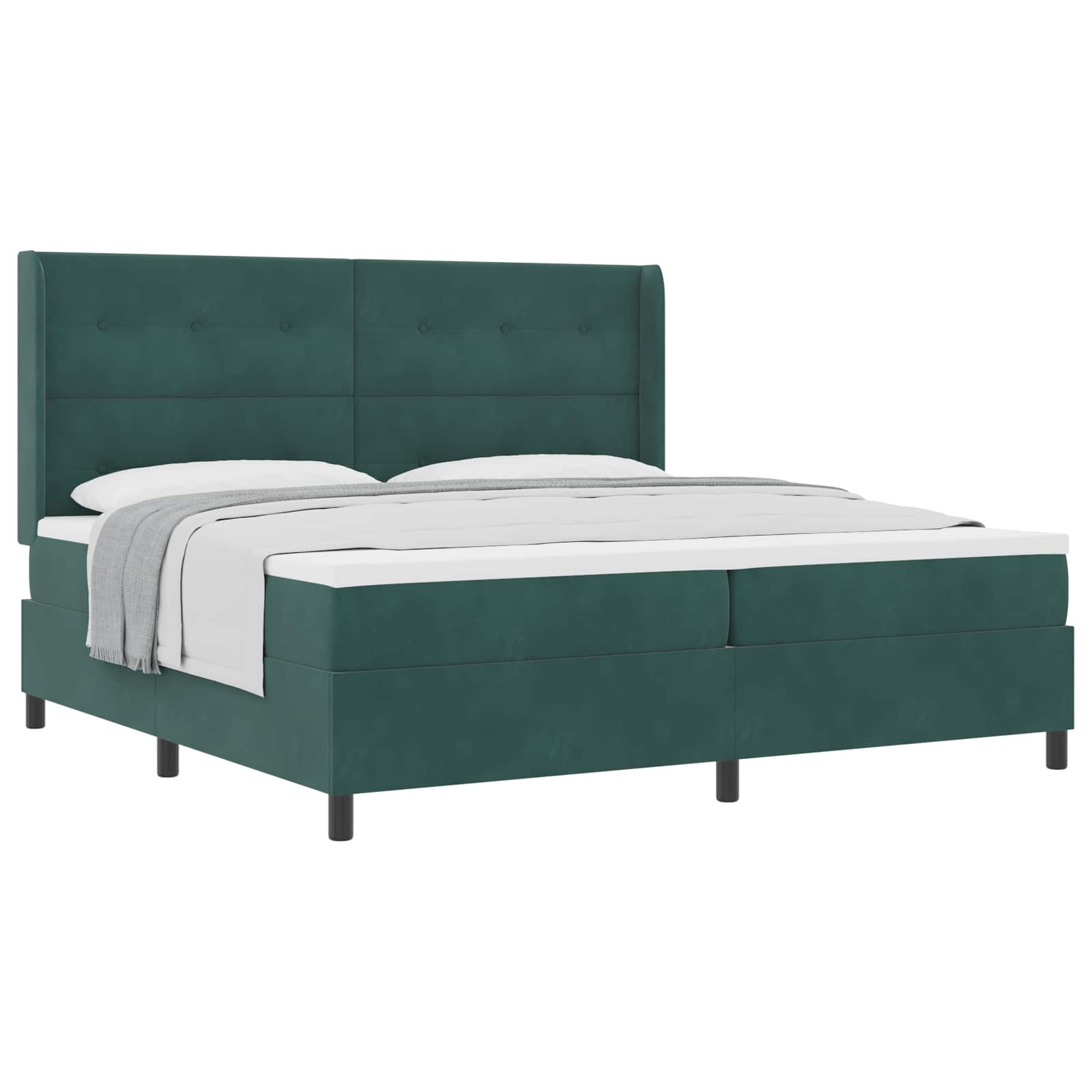 Letto a molle con testiera Verde Scuro 200 x 200 cm Velluto | homemem39