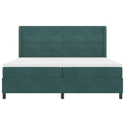 Letto a molle con testiera Verde Scuro 200 x 200 cm Velluto | homemem39