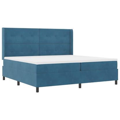 Letto a molle con testiera Blu 100 x 200 cm Velluto | homemem39
