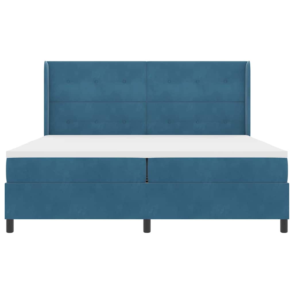 Letto a molle con testiera Blu 100 x 200 cm Velluto | homemem39