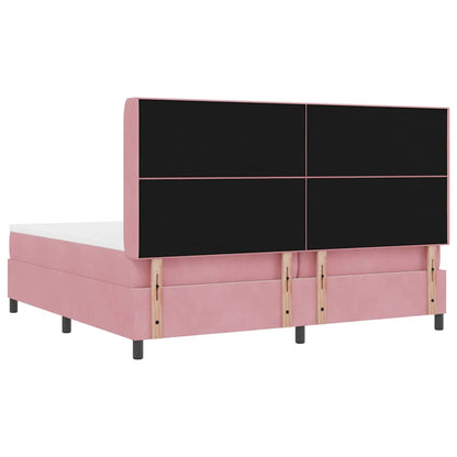 Letto a molle con testiera Rosa 200 x 200 cm Velluto | homemem39