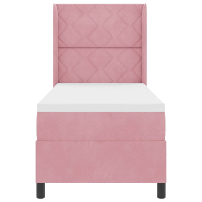 Letto a molle con testiera Rosa 80 x 200 cm Velluto | homemem39