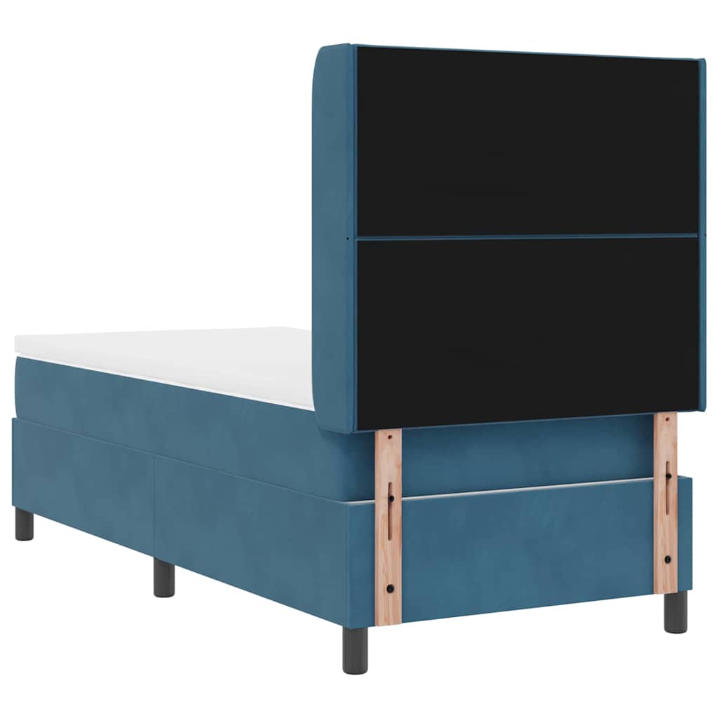 Letto a molle con testiera Blu 90 x 190 cm Velluto | homemem39