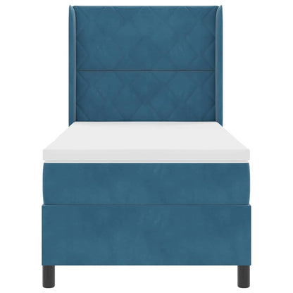 Letto a molle con testiera Blu 90 x 200 cm Velluto | homemem39