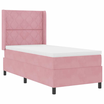 Letto a molle con testiera Rosa 90 x 200 cm Velluto | homemem39