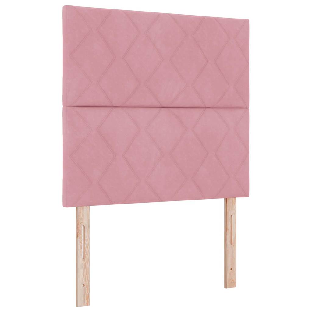 Letto a molle con testiera Rosa 90 x 200 cm Velluto | homemem39