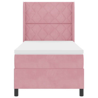 Letto a molle con testiera Rosa 90 x 200 cm Velluto | homemem39