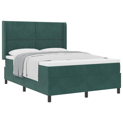 Letto a molle con testiera Verde Scuro 140 x 200 cm Velluto | homemem39