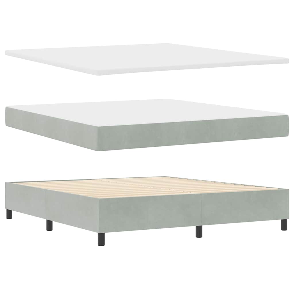 Letto a molle con testiera Grigio chiaro 180 x 200 cm Velluto | homemem39