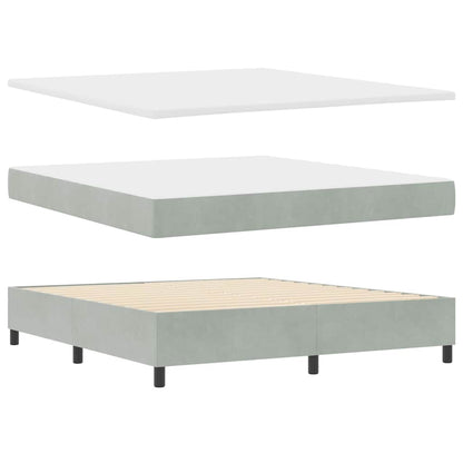 Letto a molle con testiera Grigio chiaro 180 x 200 cm Velluto | homemem39