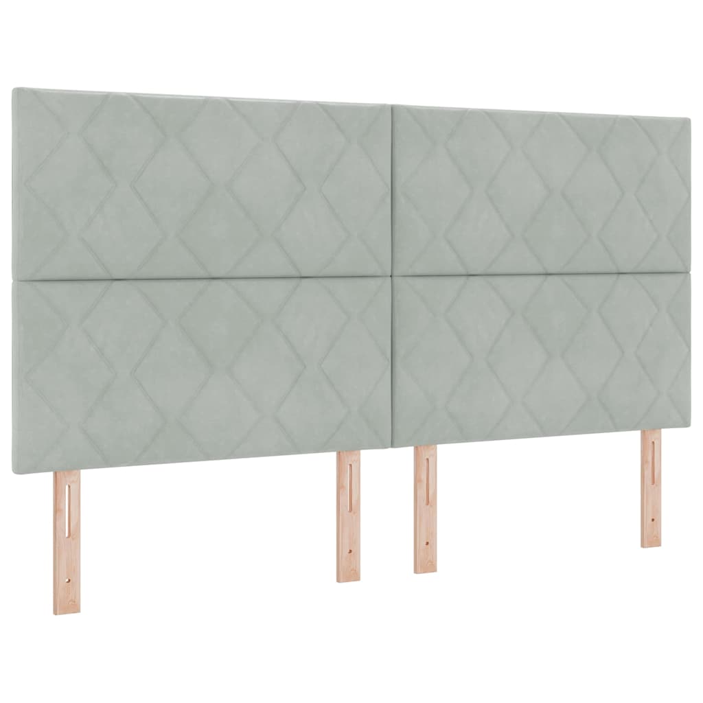 Letto a molle con testiera Grigio chiaro 180 x 200 cm Velluto | homemem39