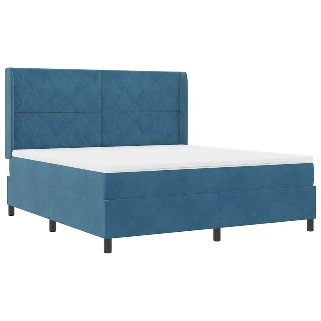 Letto a molle con testiera Blu 180 x 200 cm Velluto | homemem39