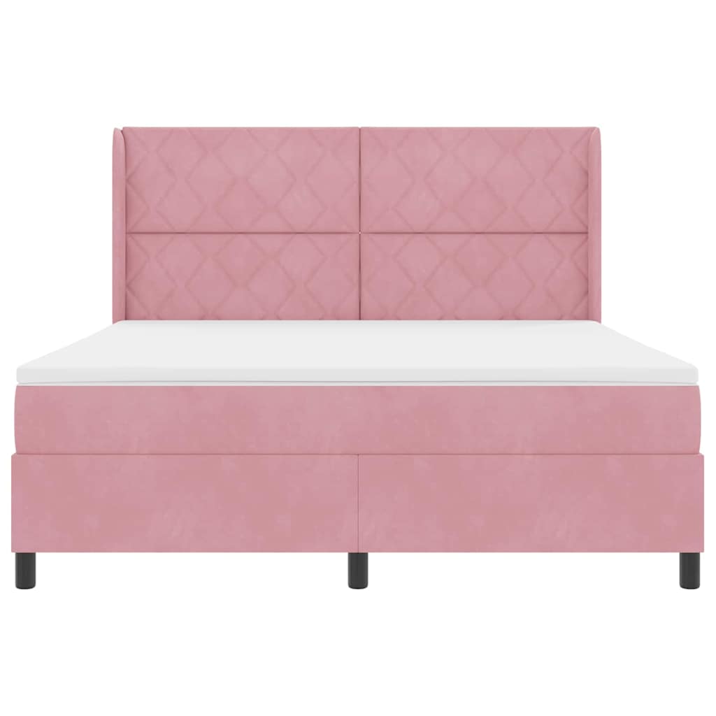 Letto a molle con testiera Rosa 180 x 200 cm Velluto | homemem39