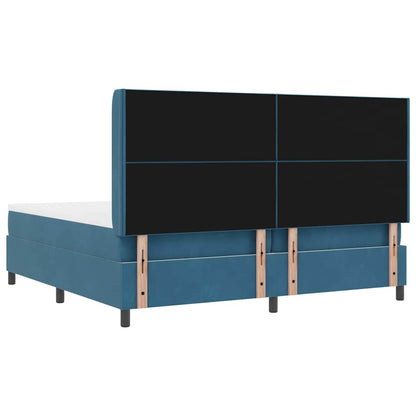 Letto a molle con testiera Blu 200 x 200 cm Velluto | homemem39