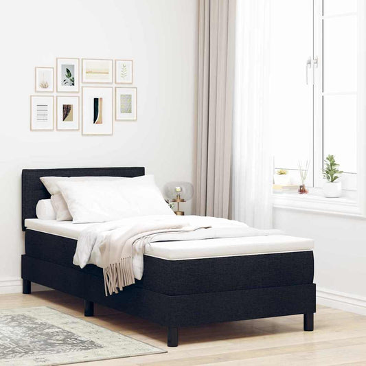 Letto a molle con materasso con led Nero 80 x 200 cm Tessuto | homemem39